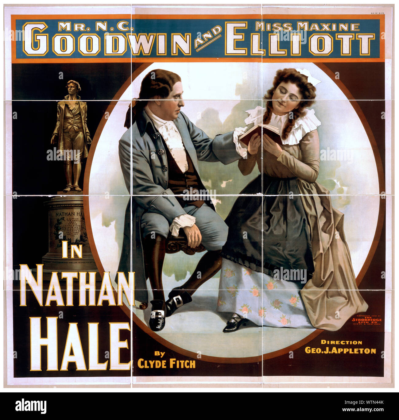 Mr NC Goodwin and Miss Maxine Elliott in Nathan Hale Stock Photo