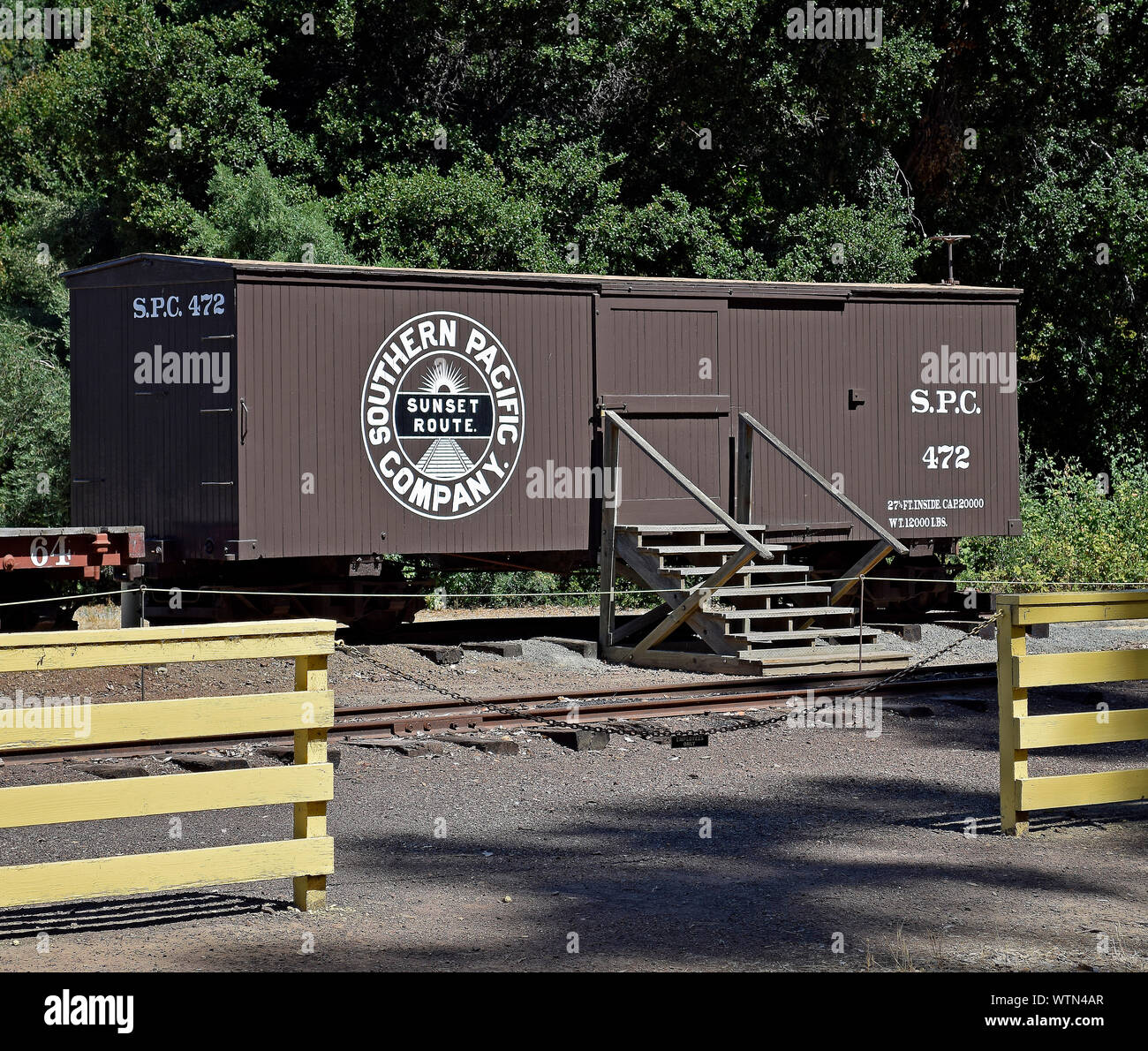 Southern Pacific company box car at  Ardenwood Historic Farm, Fremont, California Stock Photo