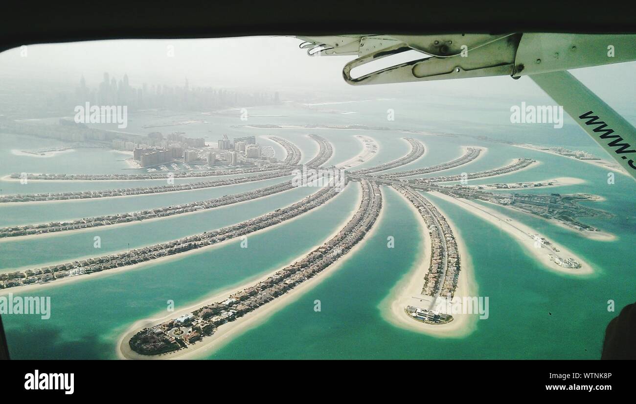 Aerial View Of Palm Island Stock Photo