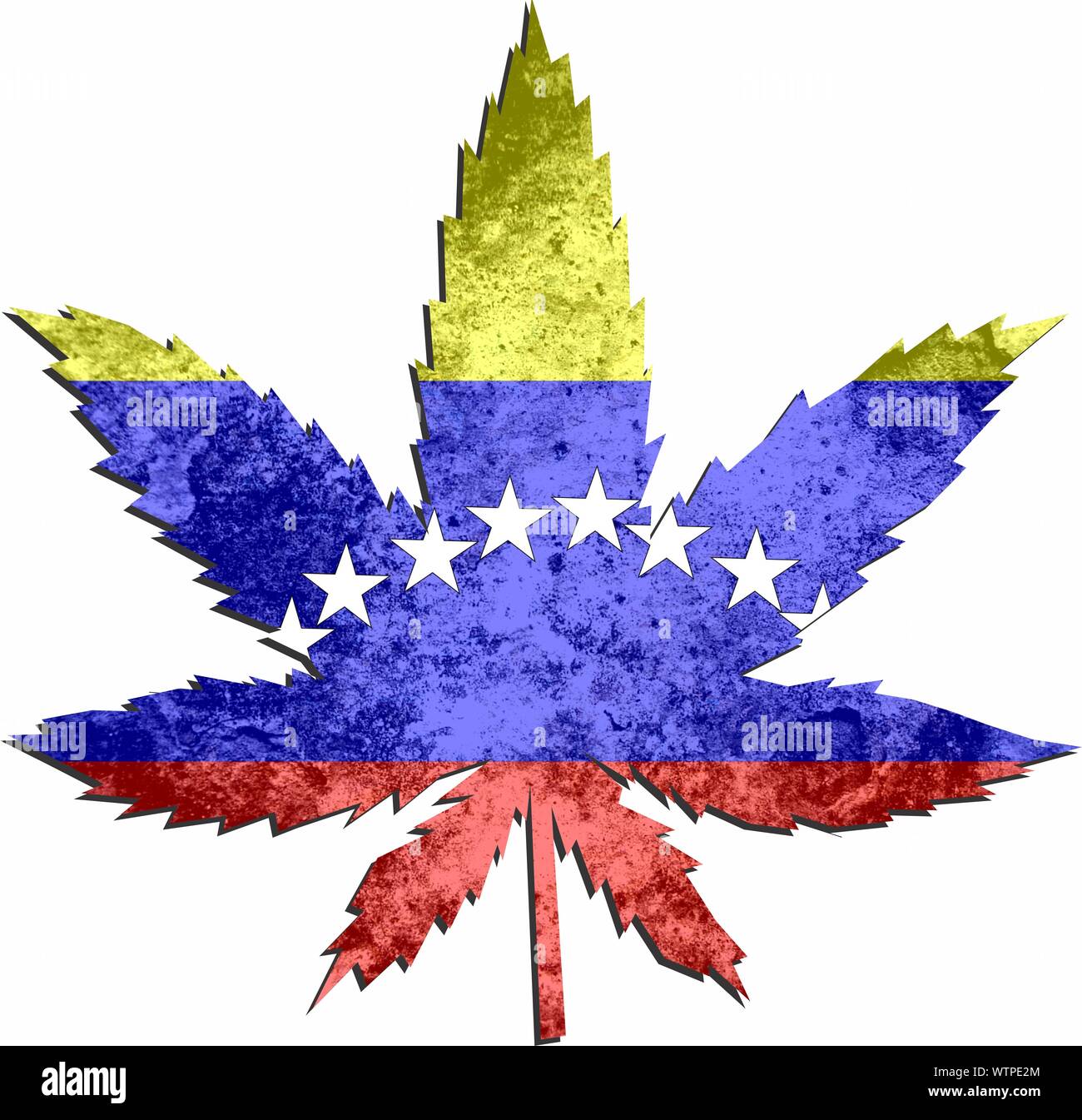 Weed plant in the flag colors of Venezuela Stock Photo Alamy