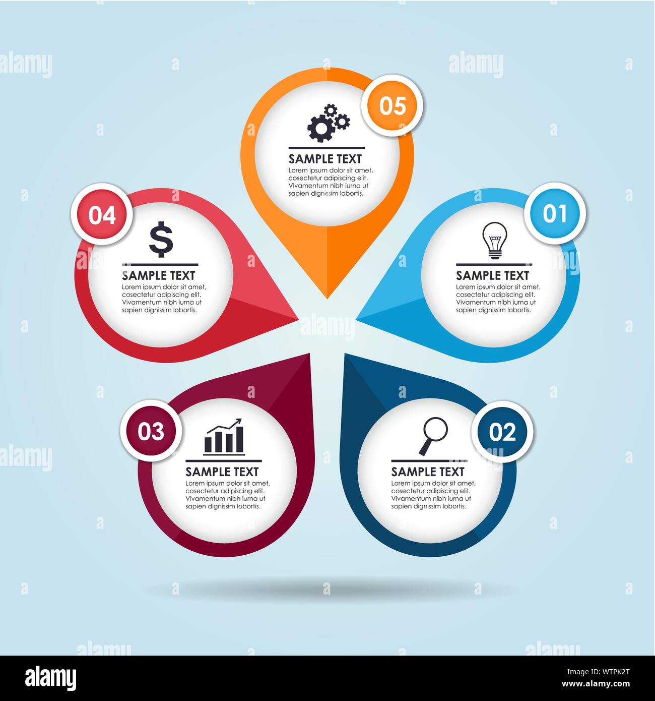 Business infographic template with 5 options. Vector illustration Stock ...