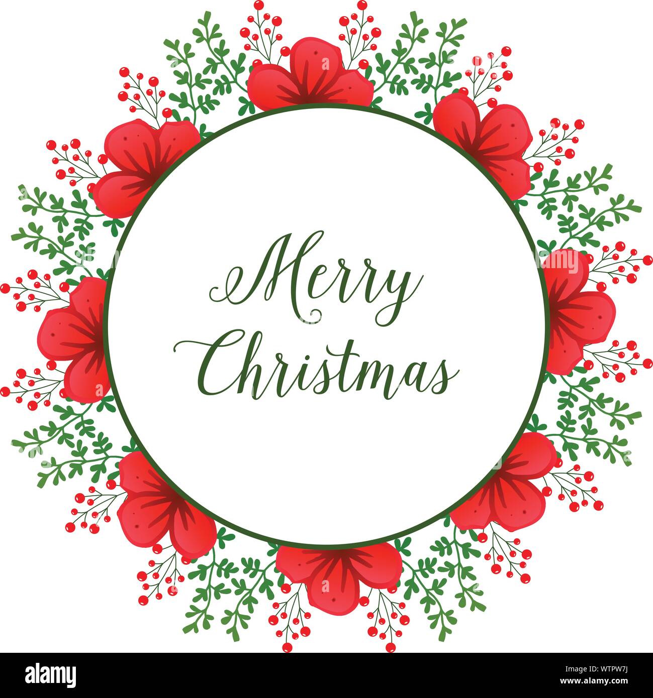 Template of various card merry christmas, with bright red flower frame elegant. Vector Stock ...