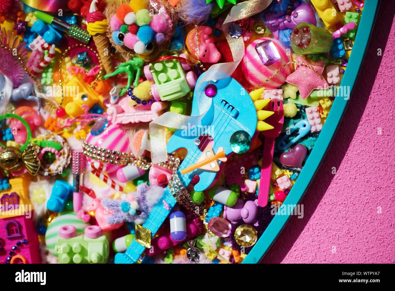 Box Full Of Plastic Toys Stock Photo Alamy