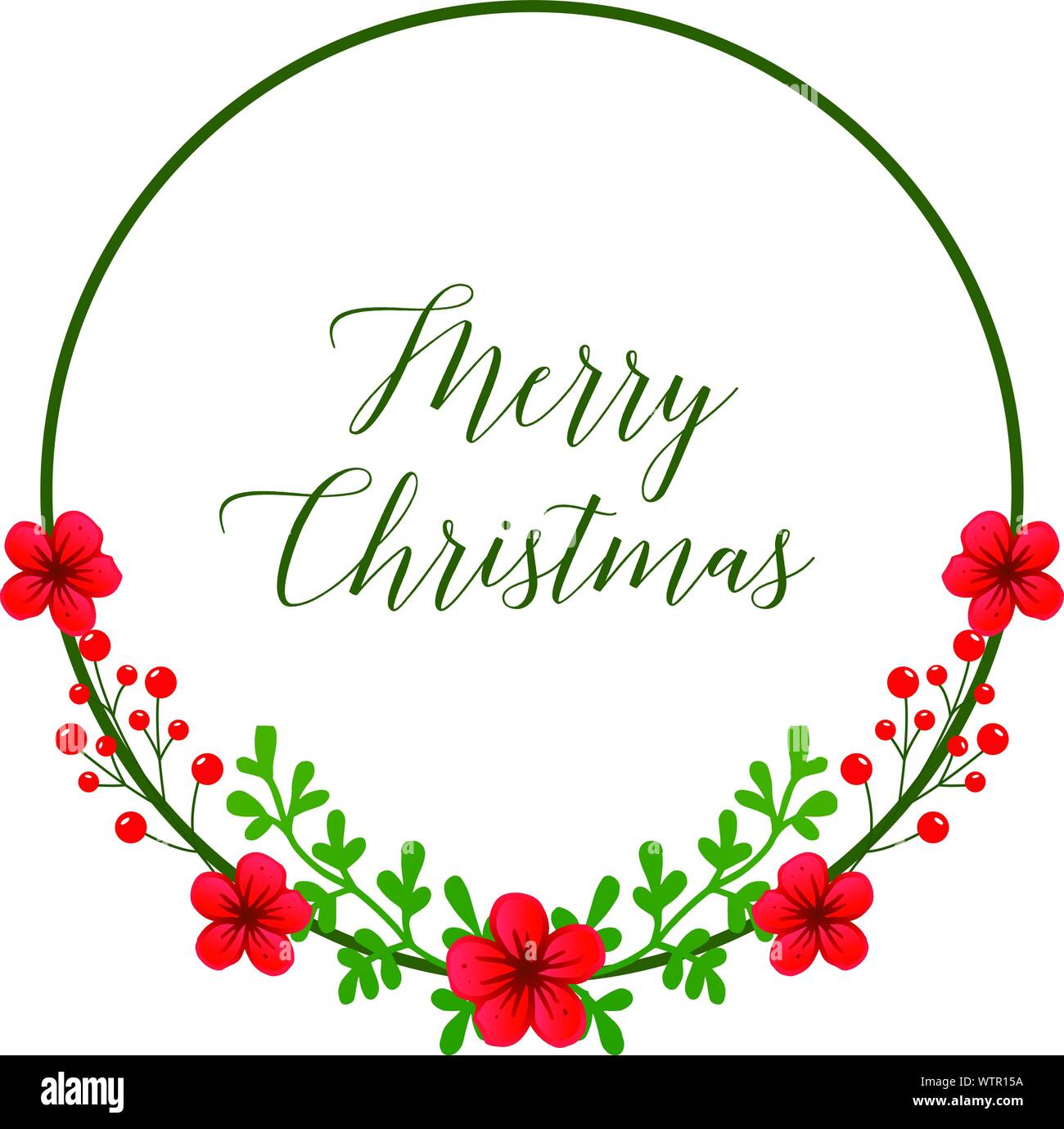 Ornament art of red flower frame, for decoration of invitation card ...