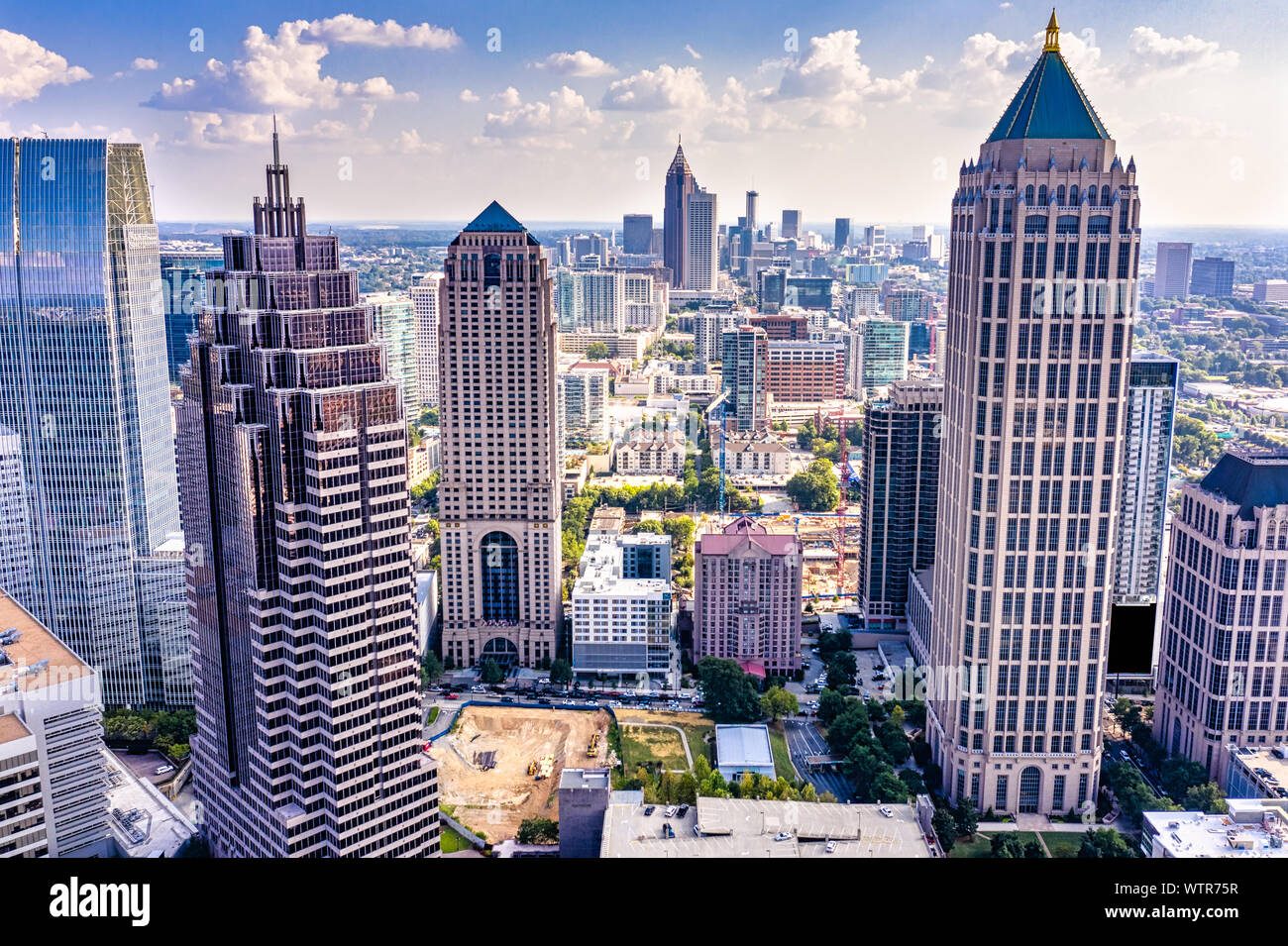 Aerial view downtown Atlanta skyline Stock Photo Alamy