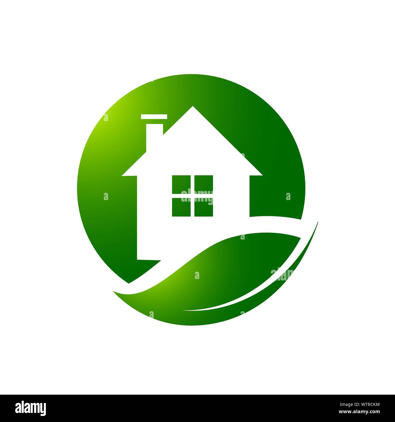 Environment Friendly home Eco Green house logo vector icon design Stock