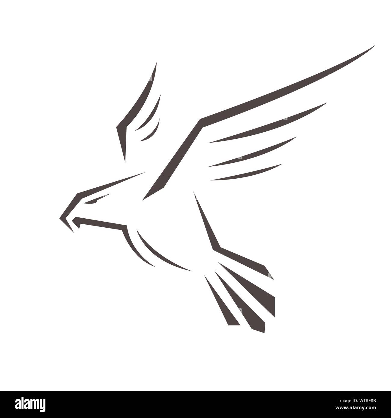 Hawk Falcon Eagle vector Logo design icon illustration Template Stock