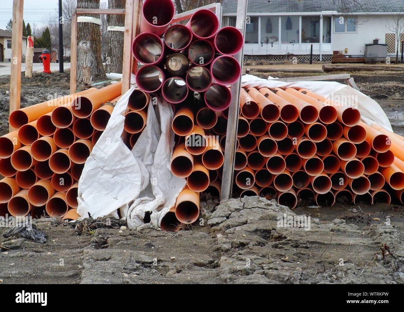 Stack Of Pipes Stock Photo - Alamy
