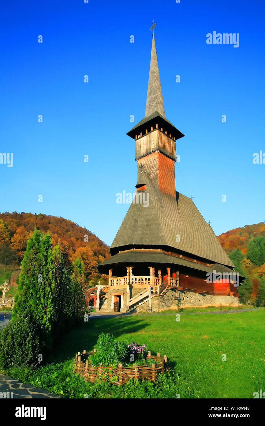 View Of Rural Church Against Clear Blue Sky Stock Photo
