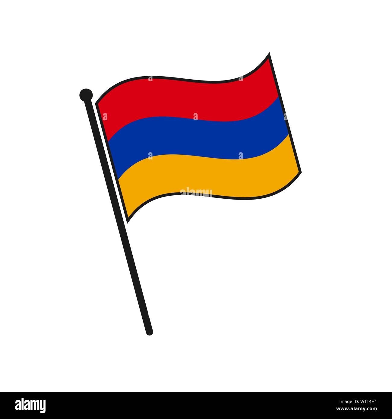 Simple flag Armenia icon isolated on white background Stock Vector ...