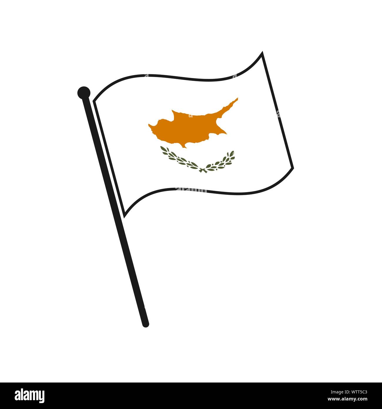 Simple flag Cyprus icon isolated on white background Stock Vector