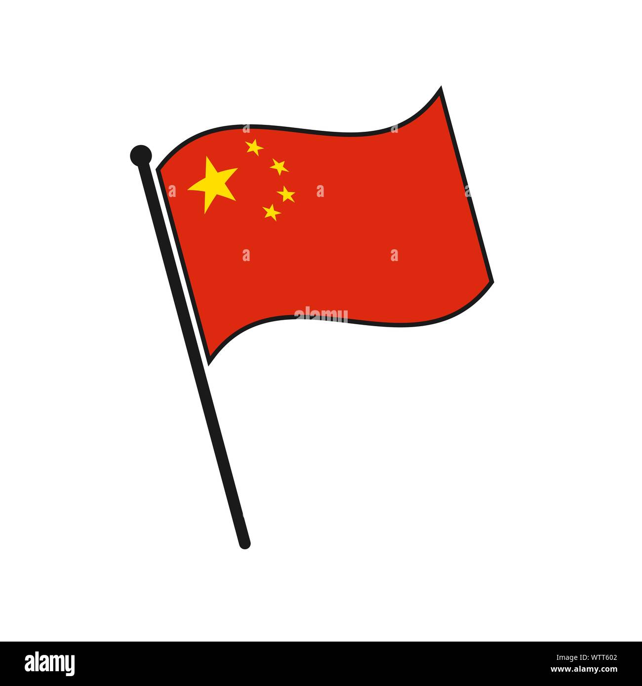 Simple flag China icon isolated on white background Stock Vector