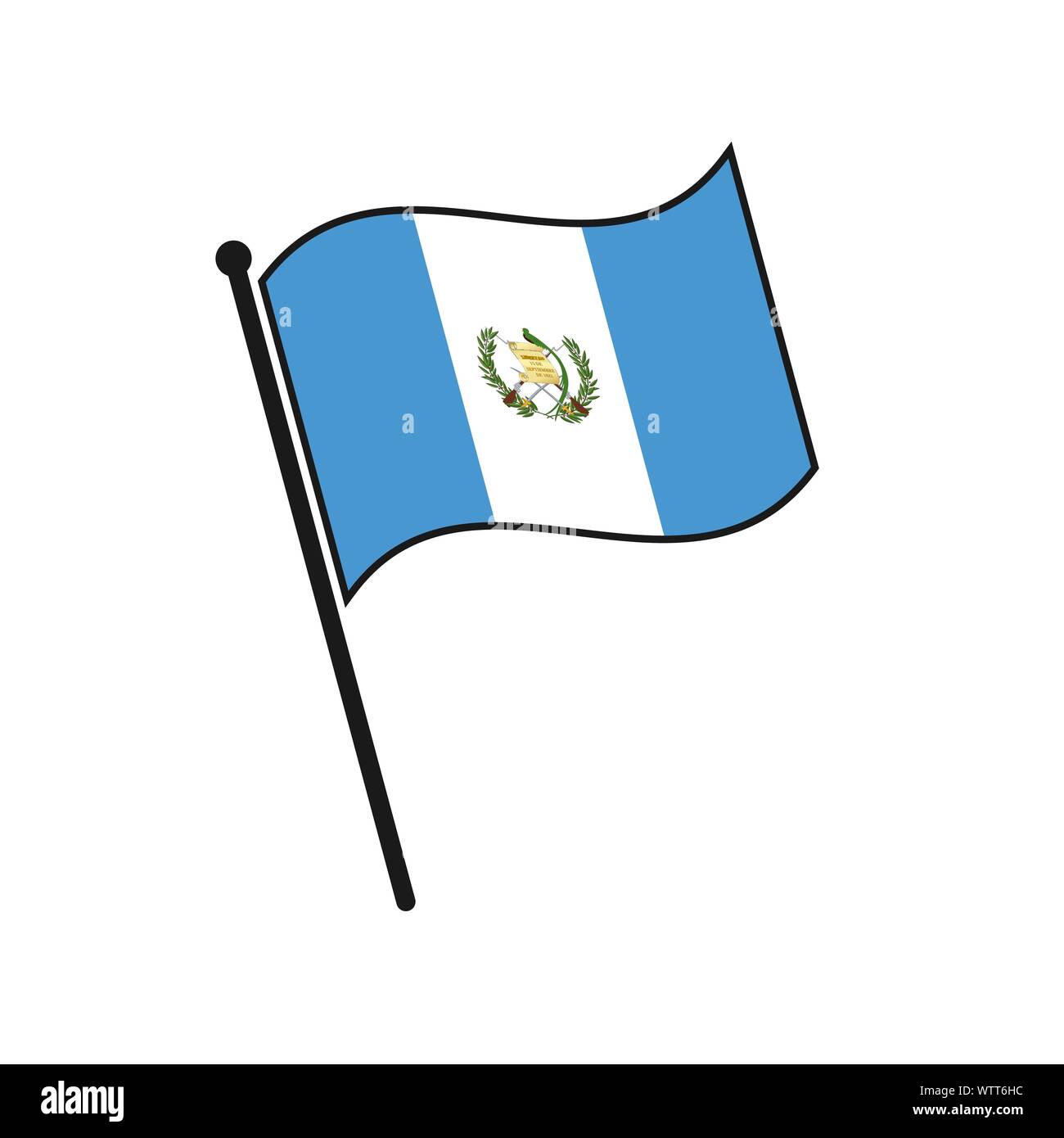 Simple flag Guatemala icon isolated on white background Stock Vector
