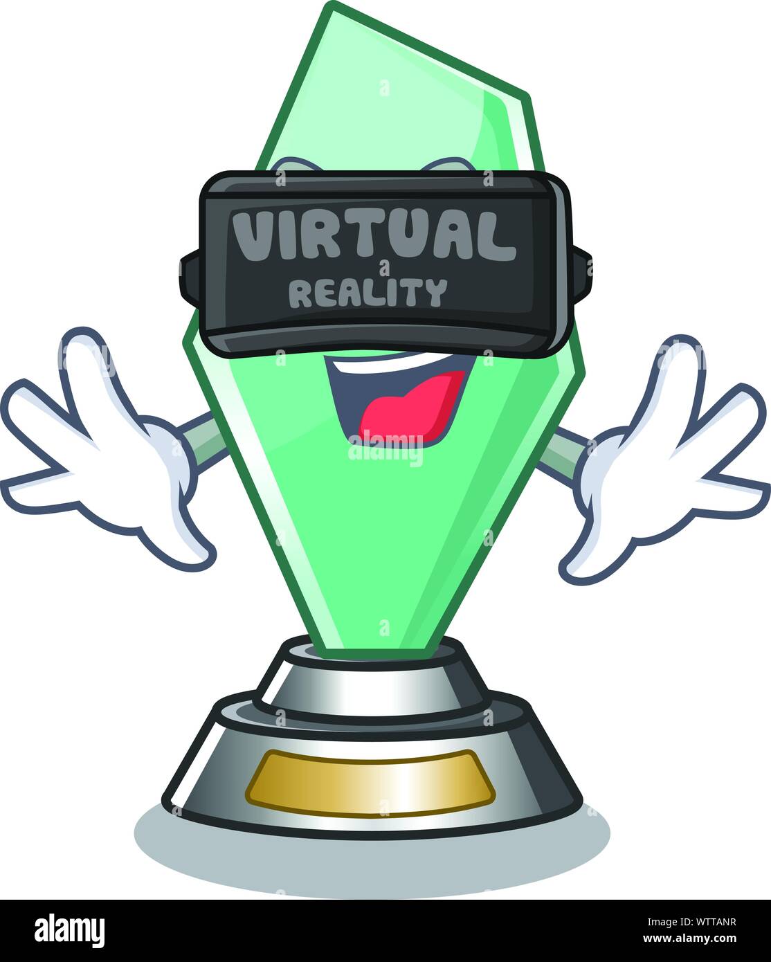 Virtual reality acrylic trophy mascot on a cartoon Stock Vector Image