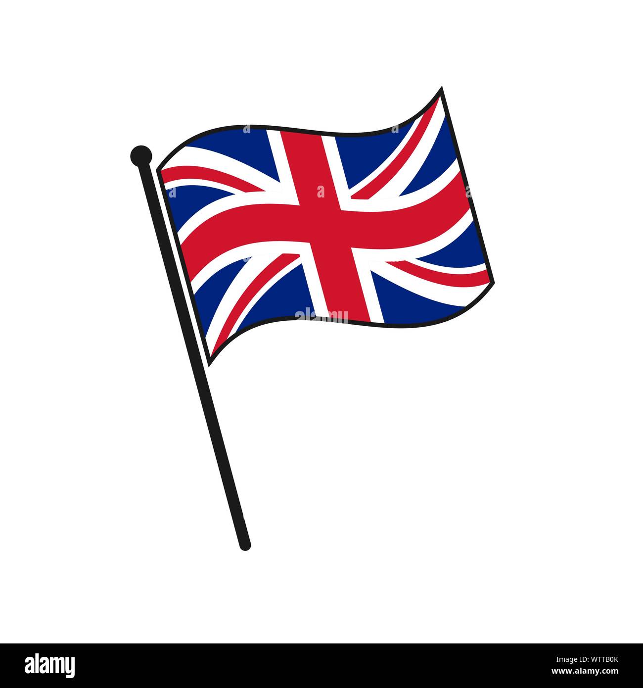 Simple flag United Kingdom icon isolated on white background Stock Vector