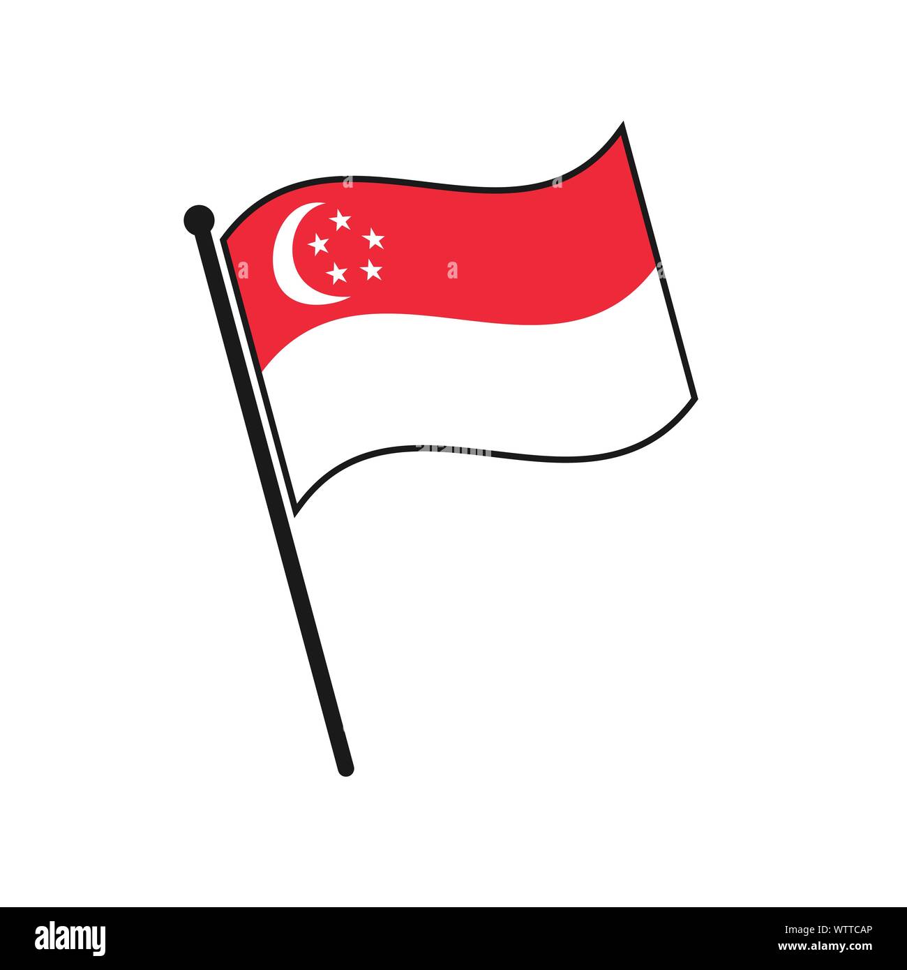 Simple flag Singapore icon isolated on white background Stock Vector Image  & Art - Alamy