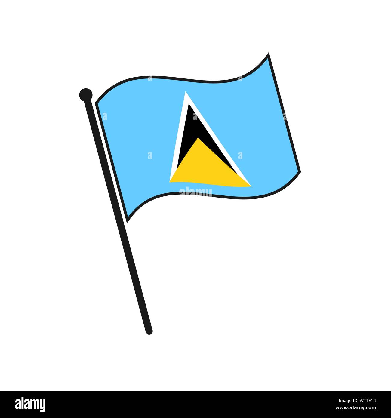 Simple flag Saint Lucia icon isolated on white background Stock Vector