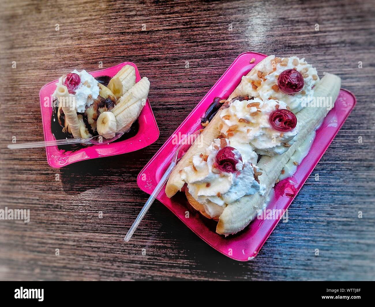 Closeup Of Banana Split Stock Photo Alamy