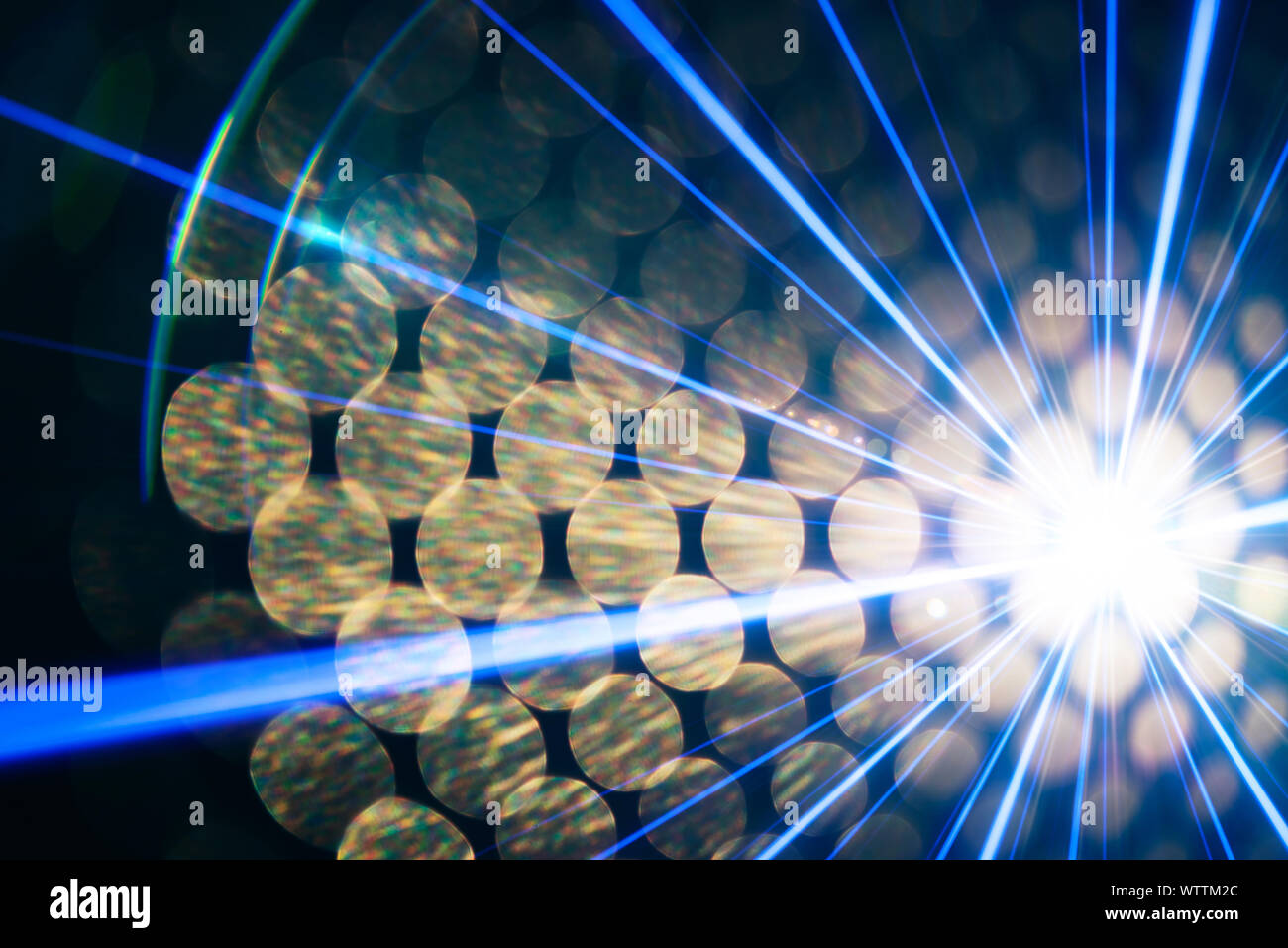 Abstract light beams, lasers, flares background Stock Photo