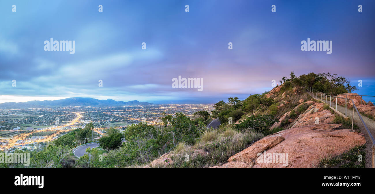 Townsville City from Castle Hill Lookout Stock Photo