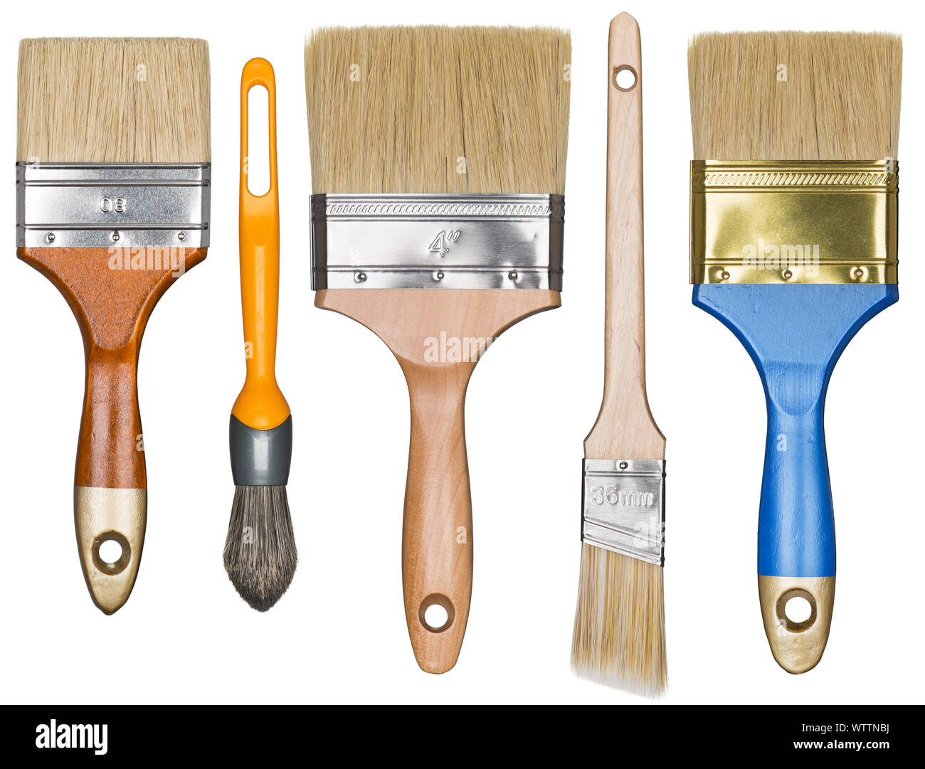 Paint brushes isolated on white Stock Photo