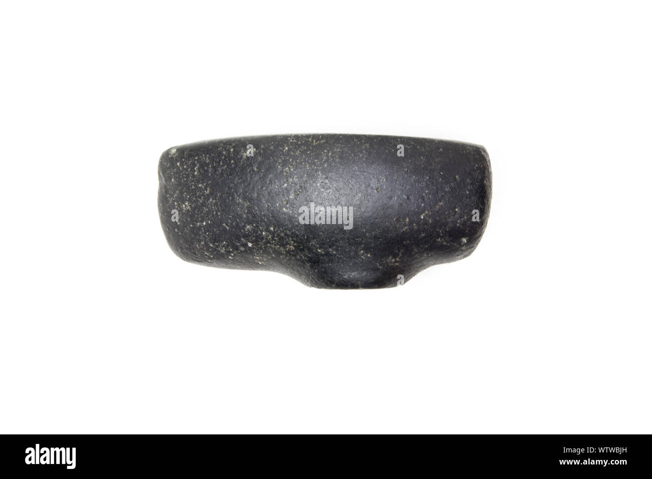 An old stone Hammer on white background . Ancient Axe female for