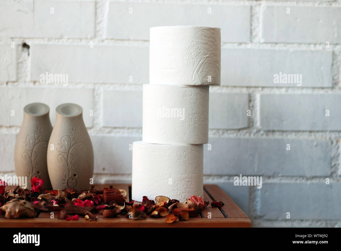 https://c8.alamy.com/comp/WTWJ92/white-toilet-paper-rolls-and-other-home-related-objects-against-a-white-wall-copy-space-home-related-WTWJ92.jpg