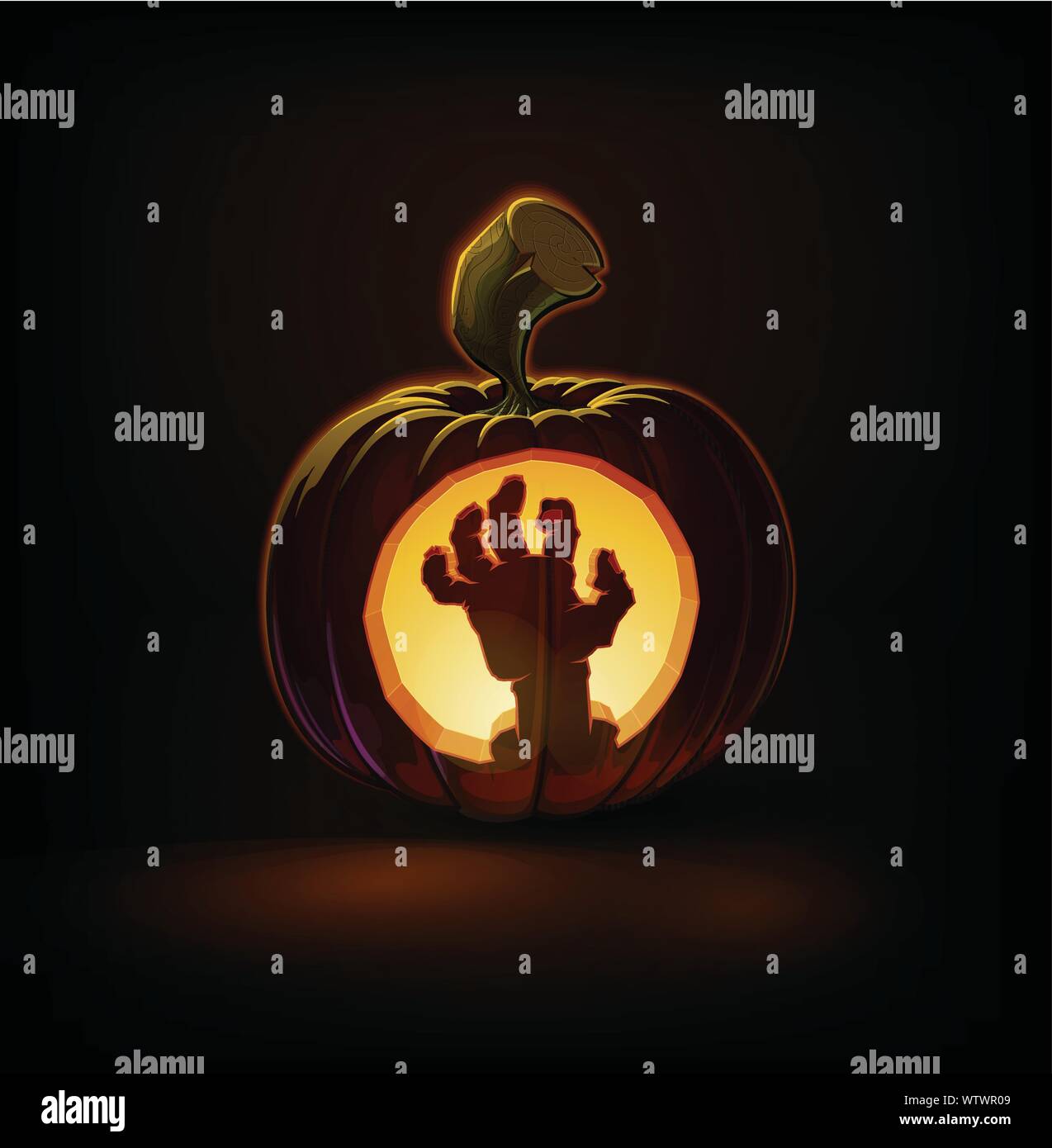 Halloween Cartoon vector illustration of a Jack-O-Lantern pumpkin with ...