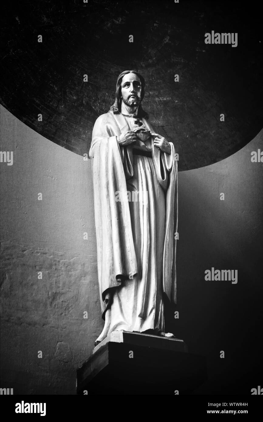 Low Angle View Of Jesus Statue Stock Photo Alamy