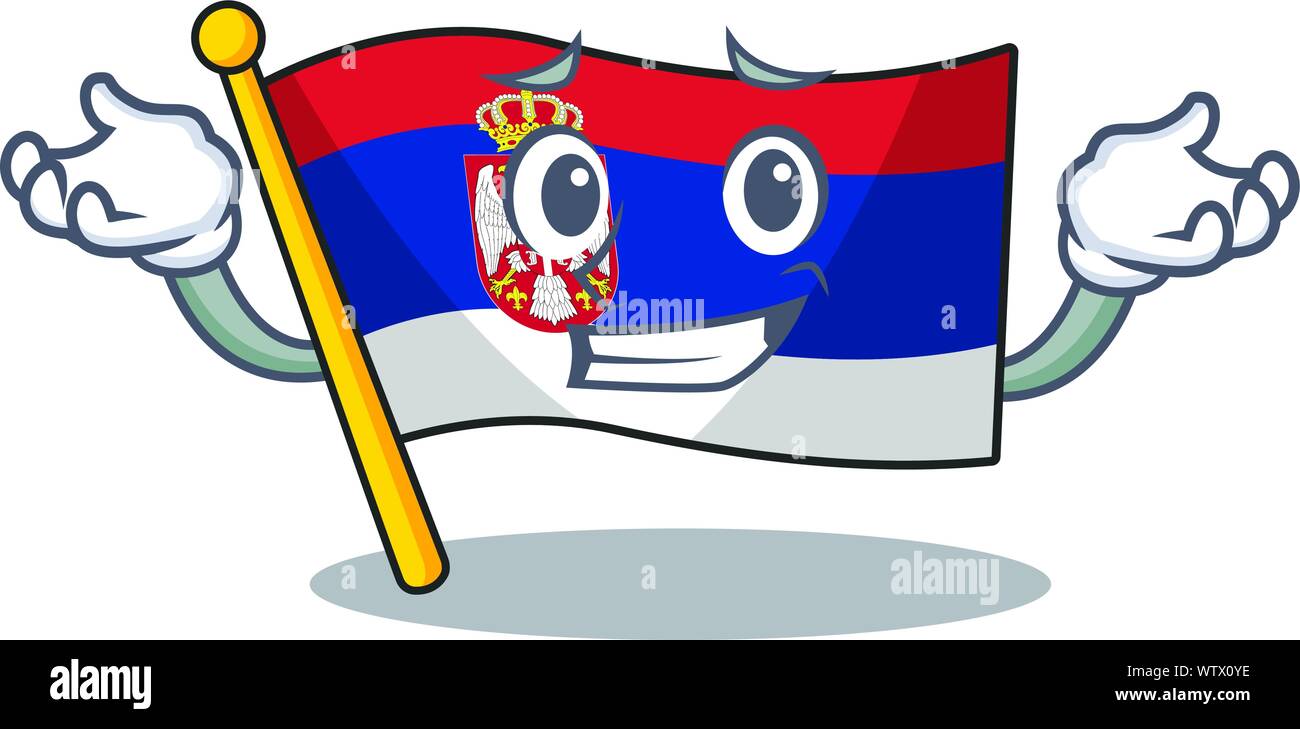 Grinning serbia flag flown on cartoon pole Stock Vector Image &amp; Art - Alamy