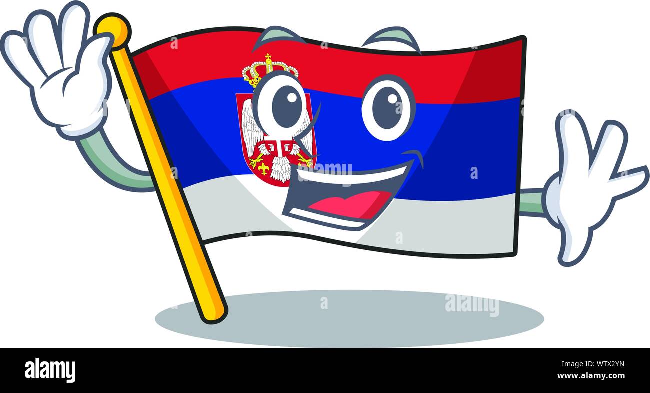 Waving serbia flag flown on cartoon pole Stock Vector Image &amp; Art - Alamy