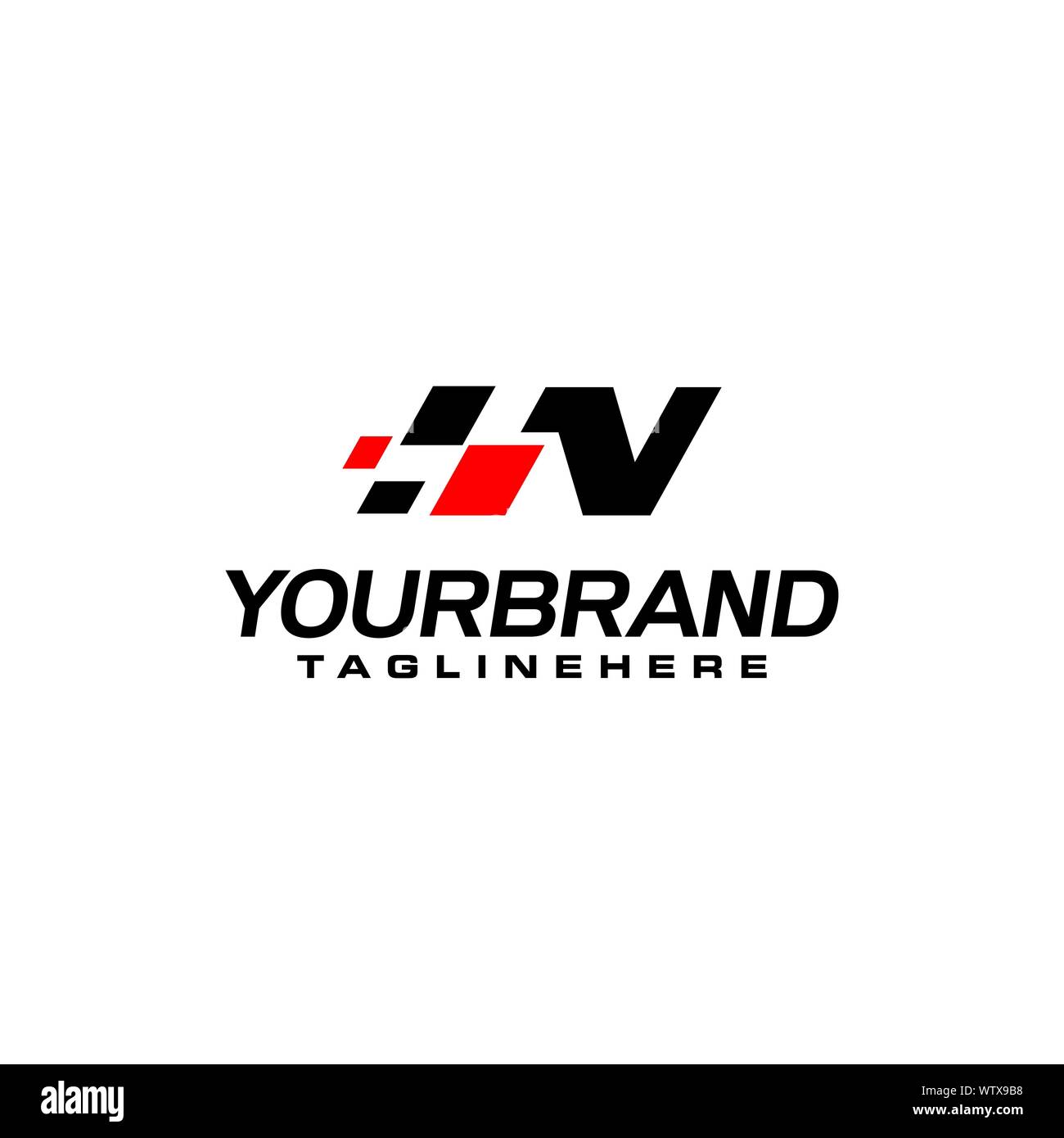 Auto speed letter N with race element logo template vector Stock Vector ...