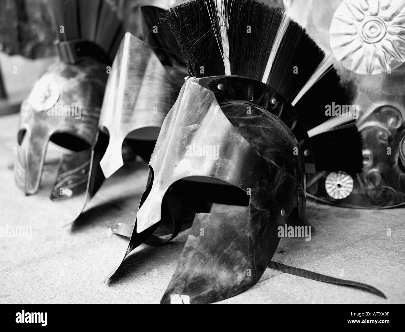 Spartan Helmet Black and White Stock Photos & Images - Alamy