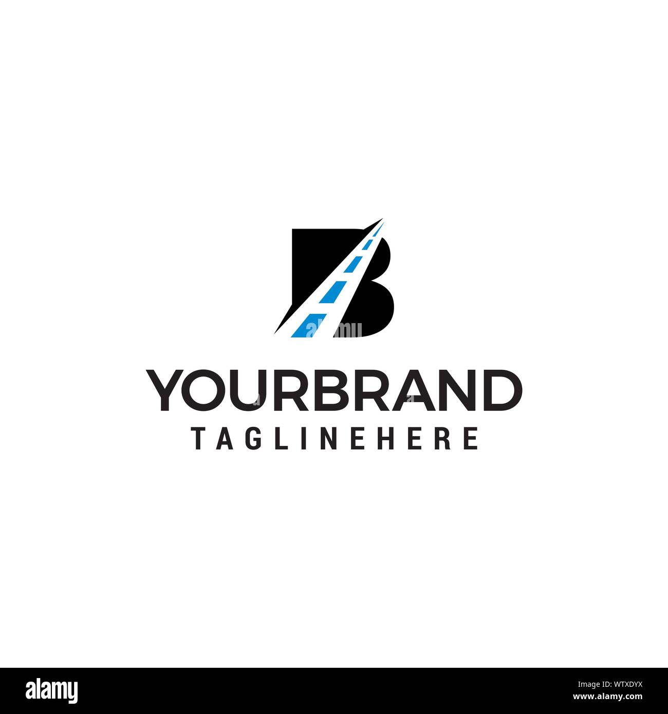 B letter road way logo creative design template Stock Vector Image ...