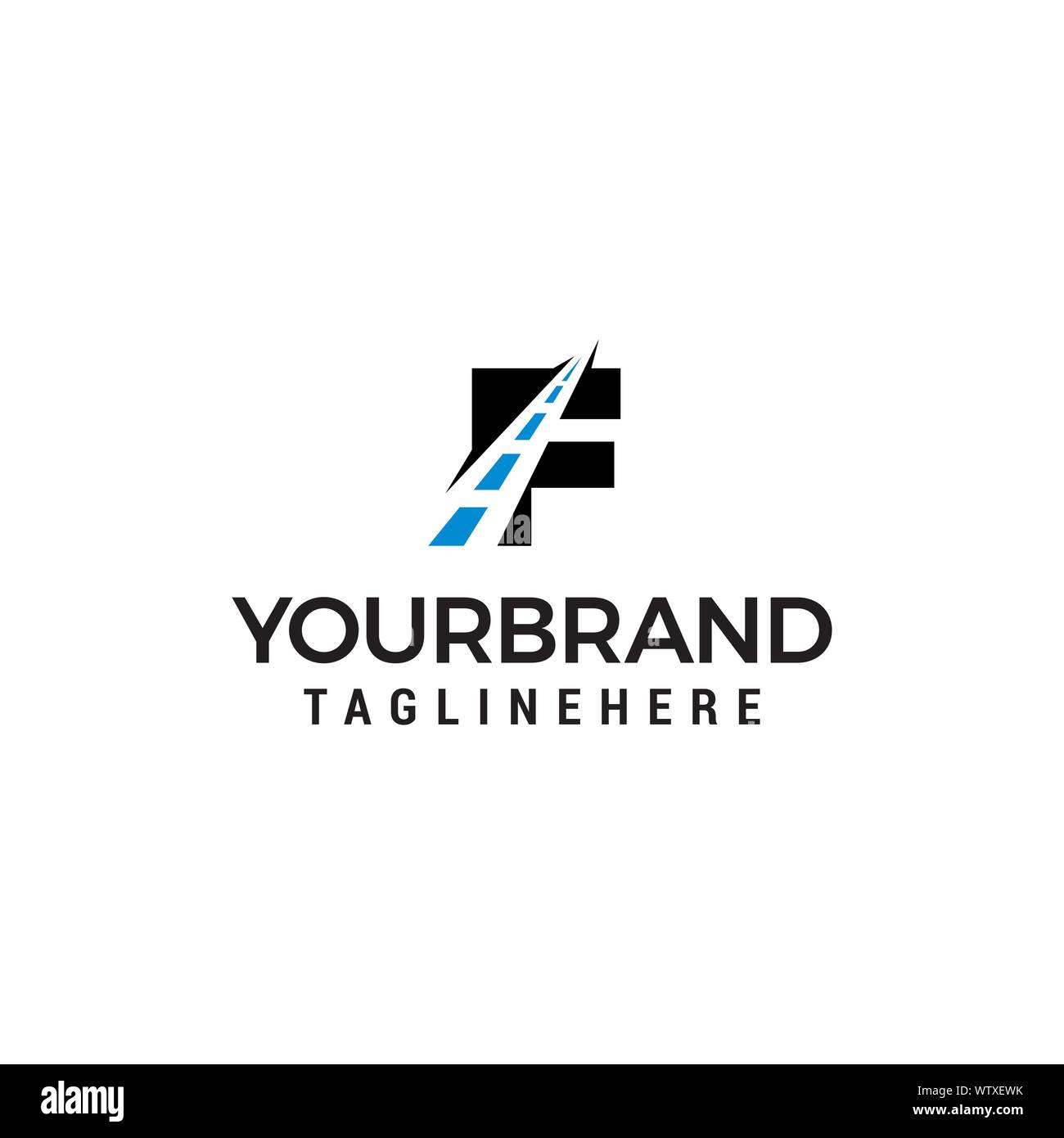 F letter road way logo creative design template Stock Vector Image ...