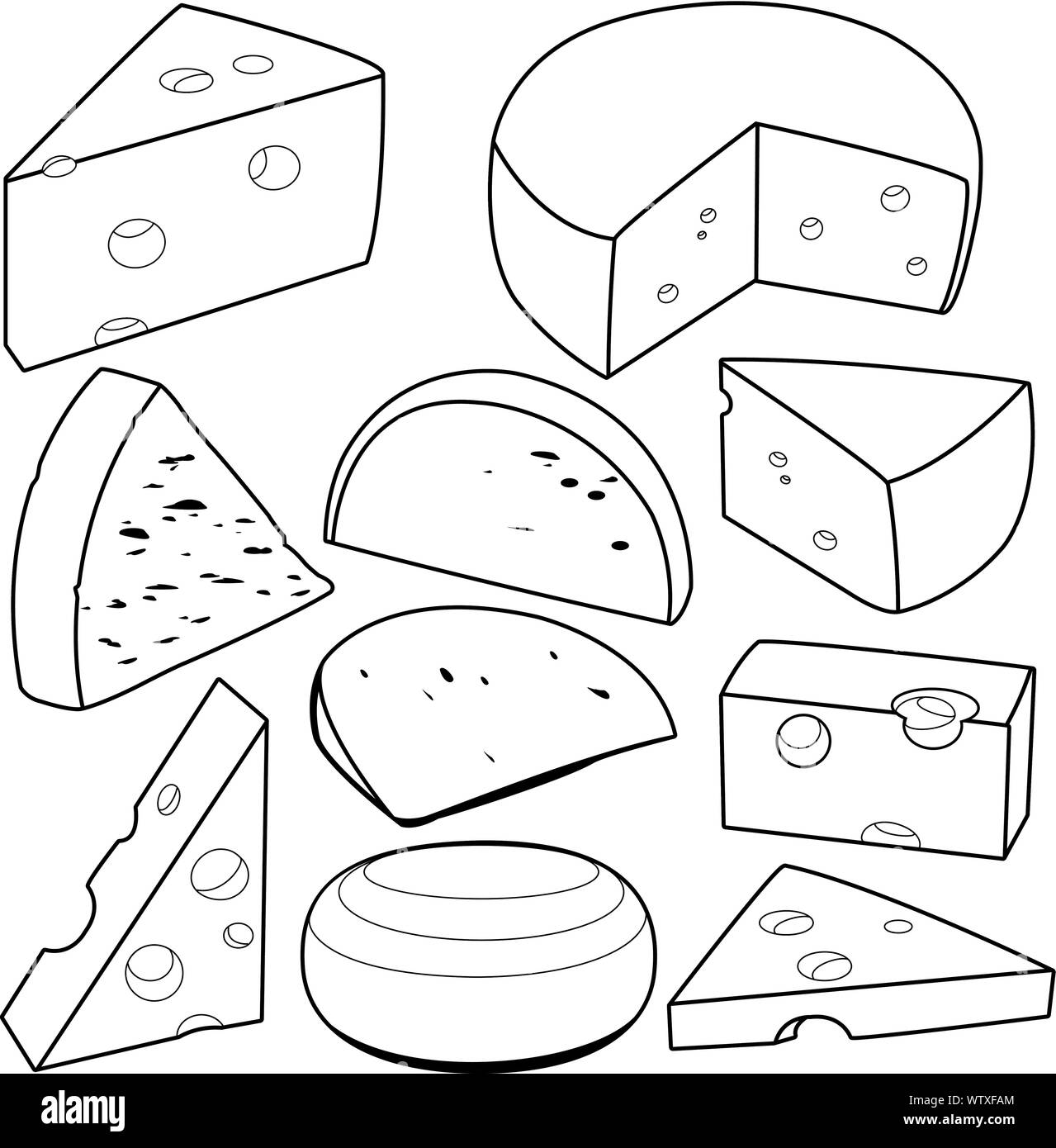 cheese clipart black and white