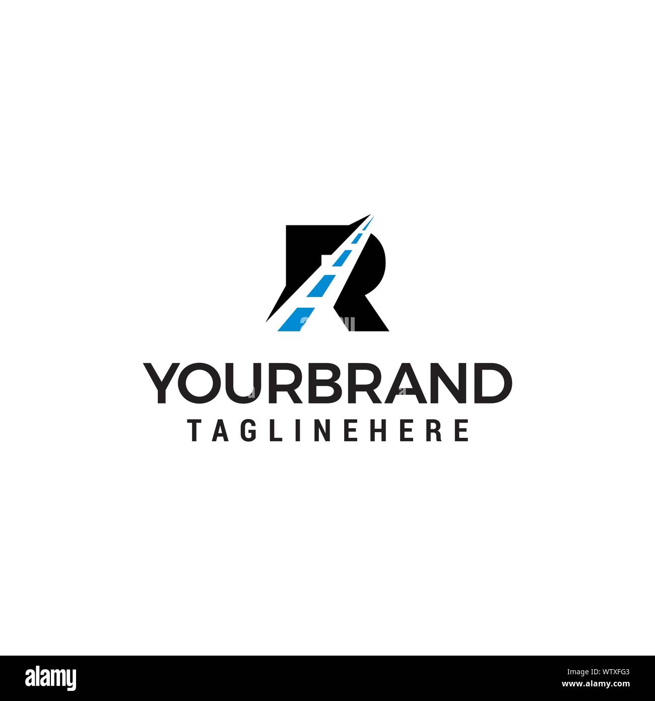 R letter road way logo creative design template Stock Vector Image ...