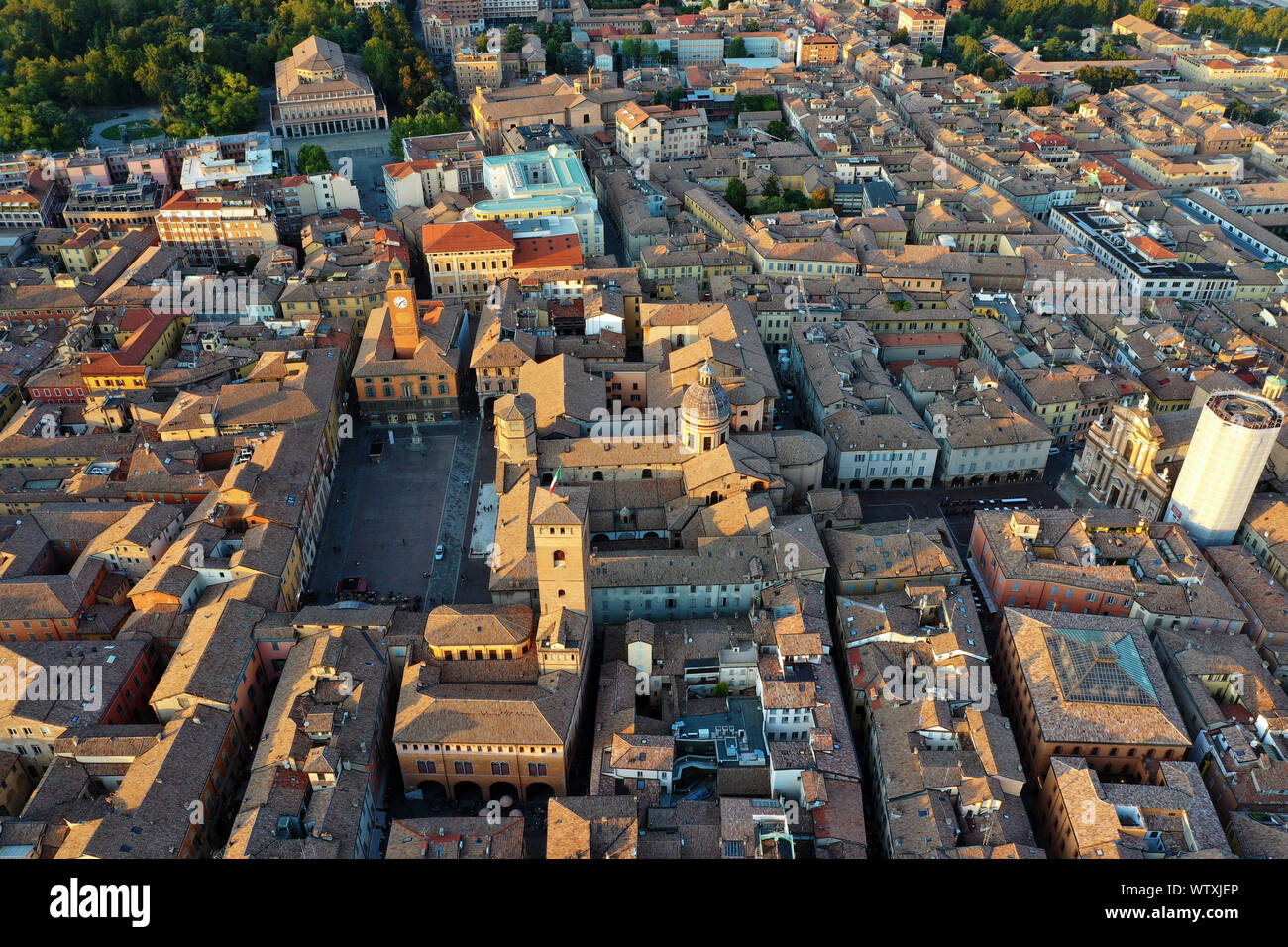Aerial view of the Reggio Emilia town center, Emilia Romagna / Italy Stock Photo