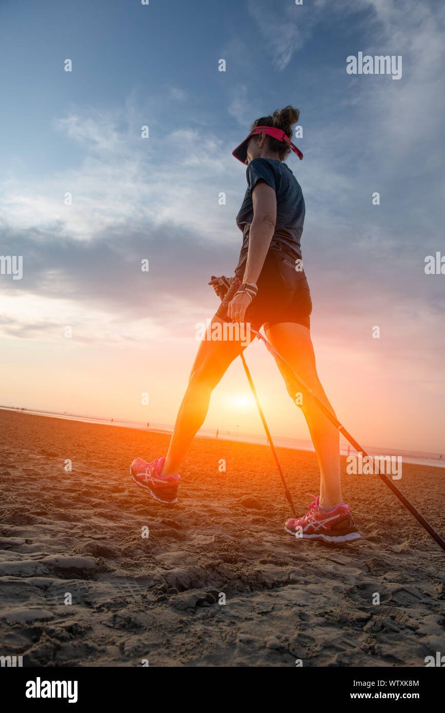 Lady power walking hi-res stock photography and images - Alamy