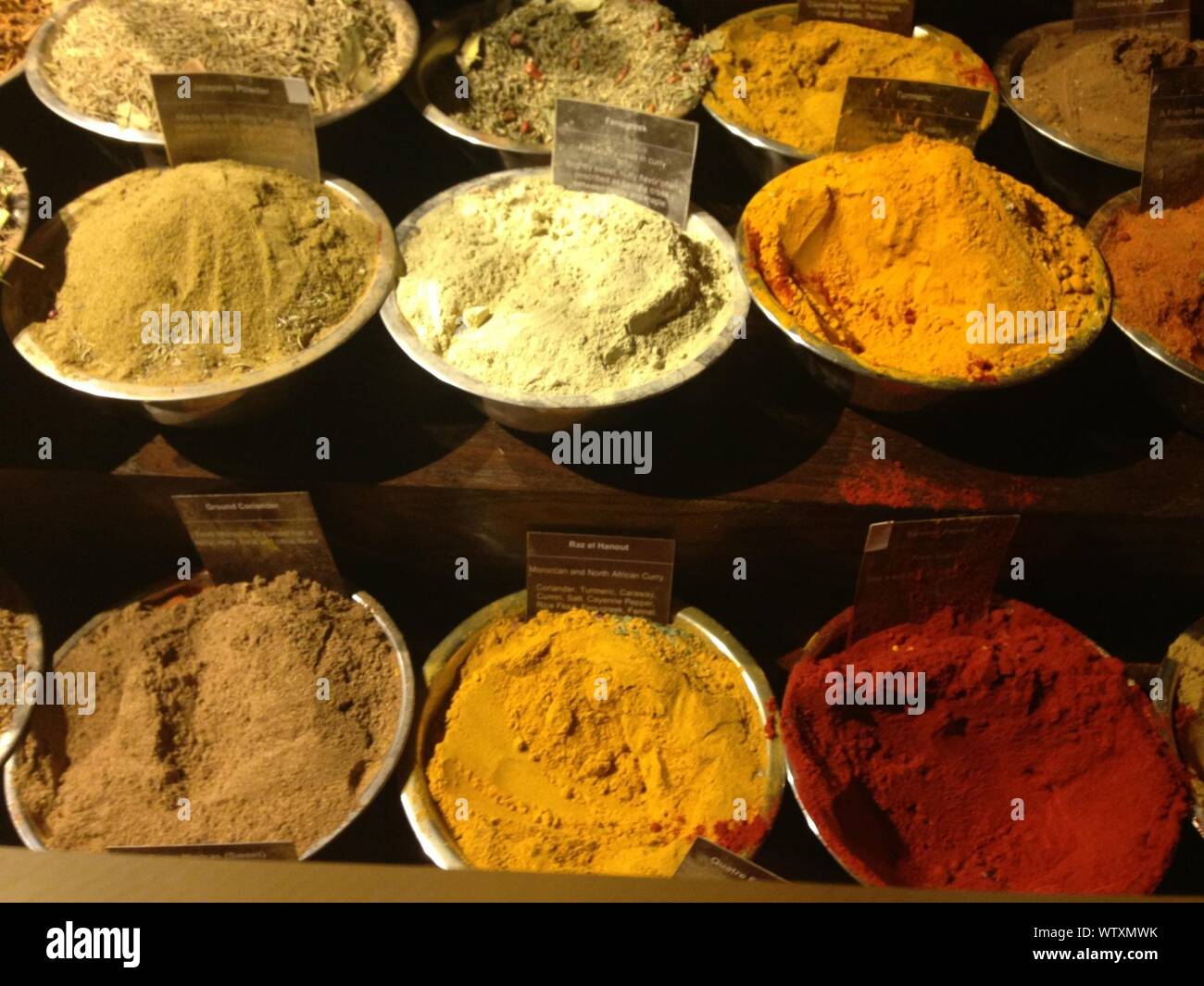 Variety Of Spices For Sale Stock Photo Alamy