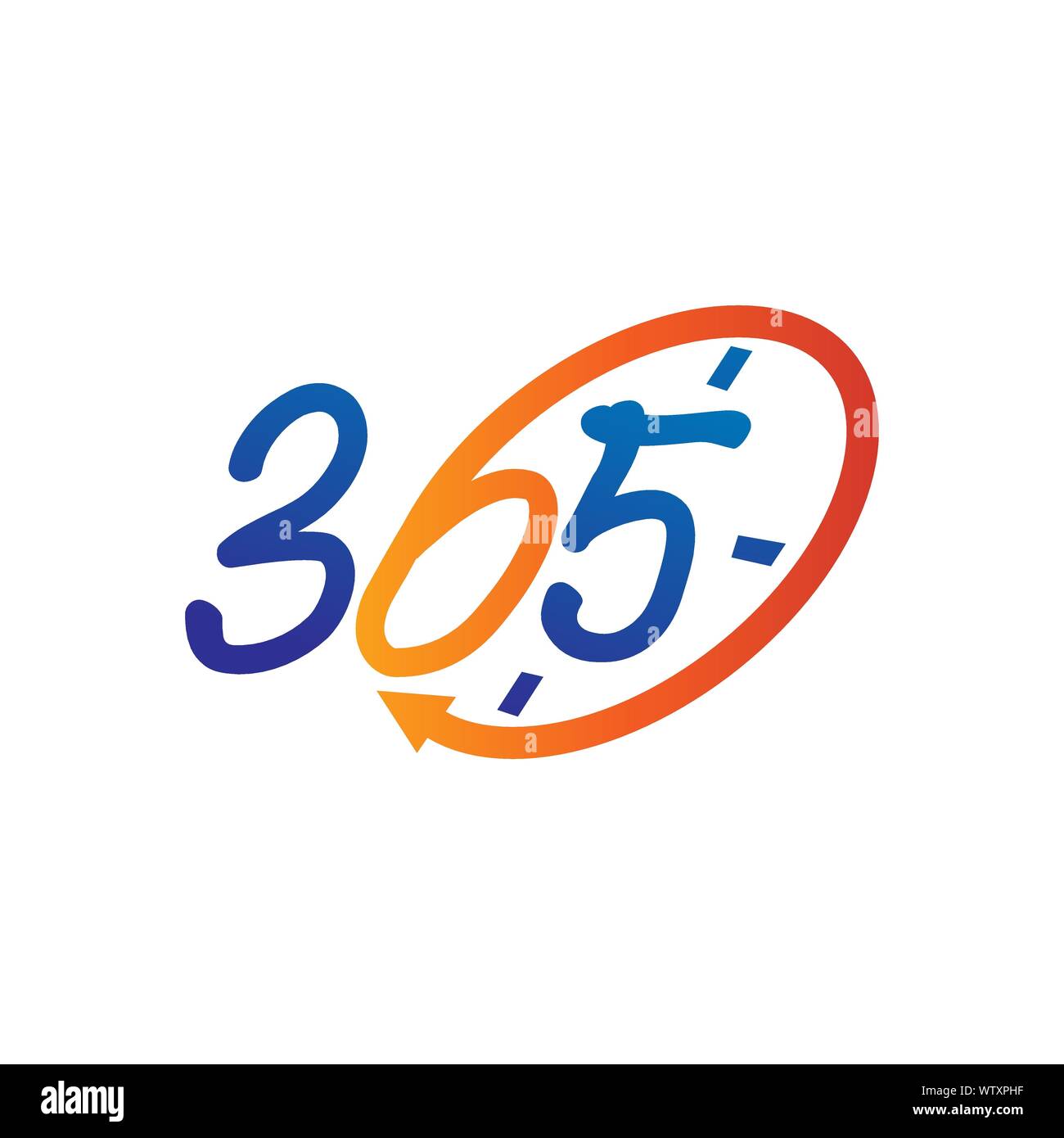 time emblem 365 infinity logo icon design illustration vector Stock ...