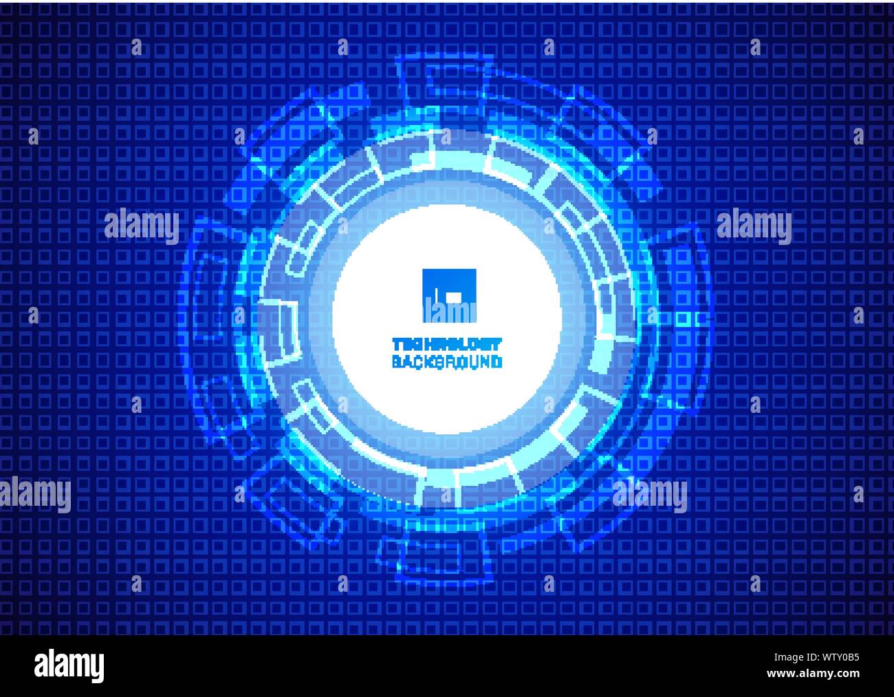 Abstract circle digital business technology blue background. Futuristic ...