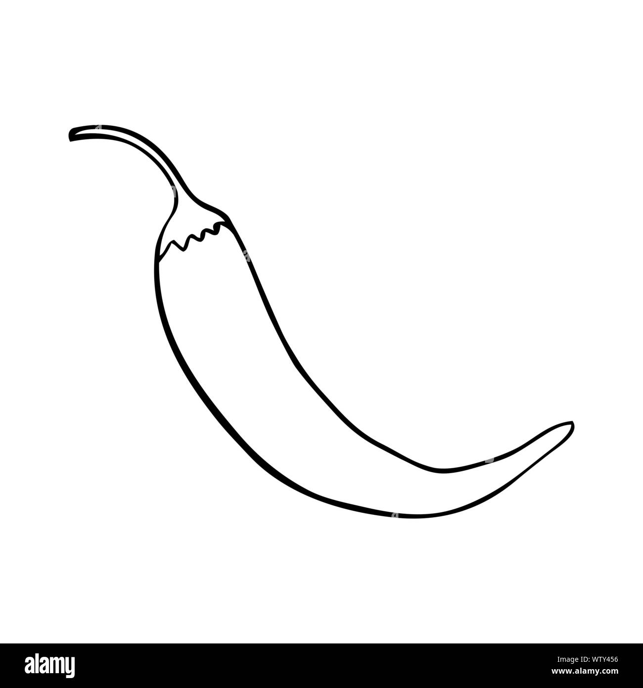 Black and white chilli pepper vector icon Stock Vector Image & Art - Alamy