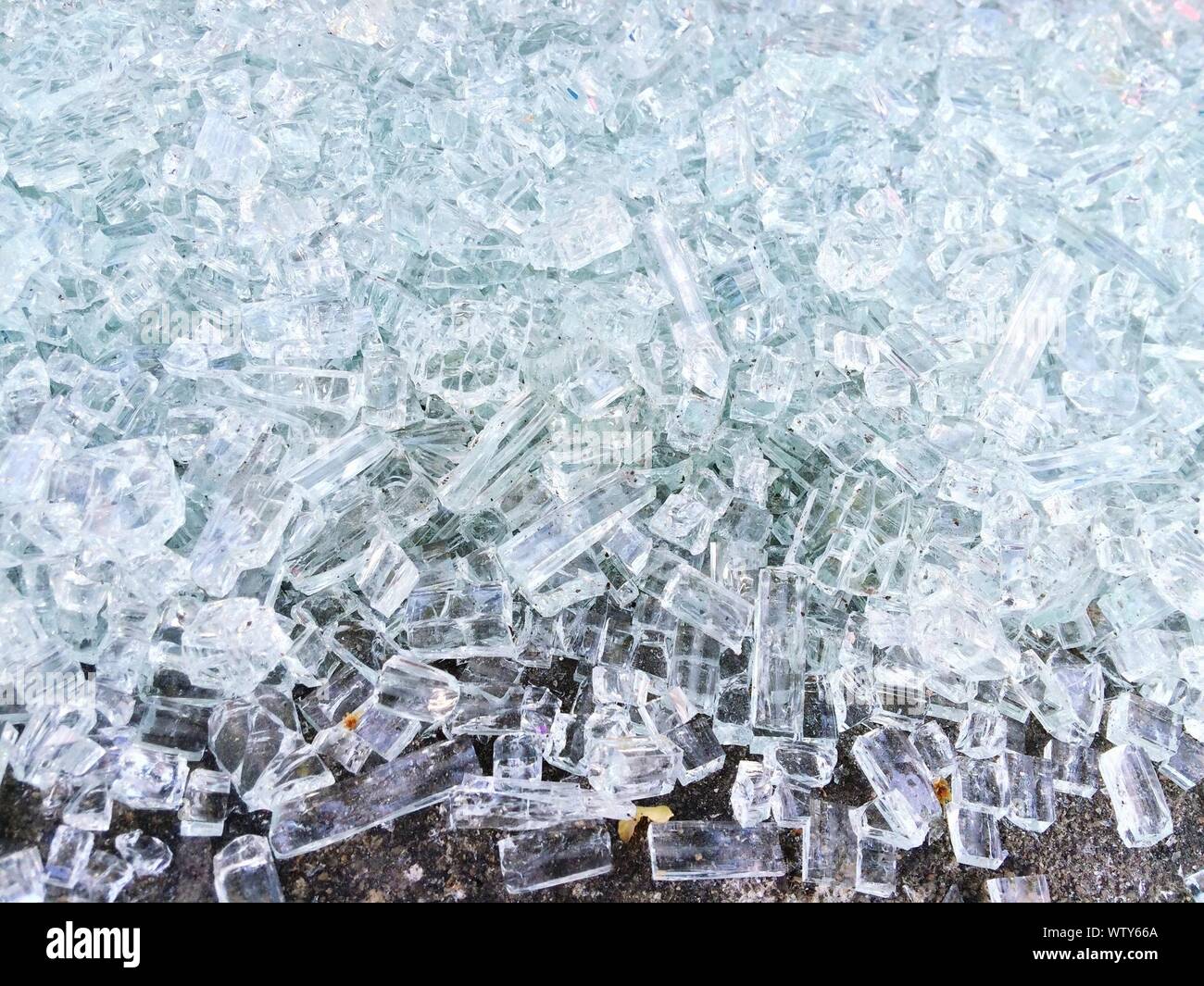 Glass Particles On Ground Stock Photo Alamy