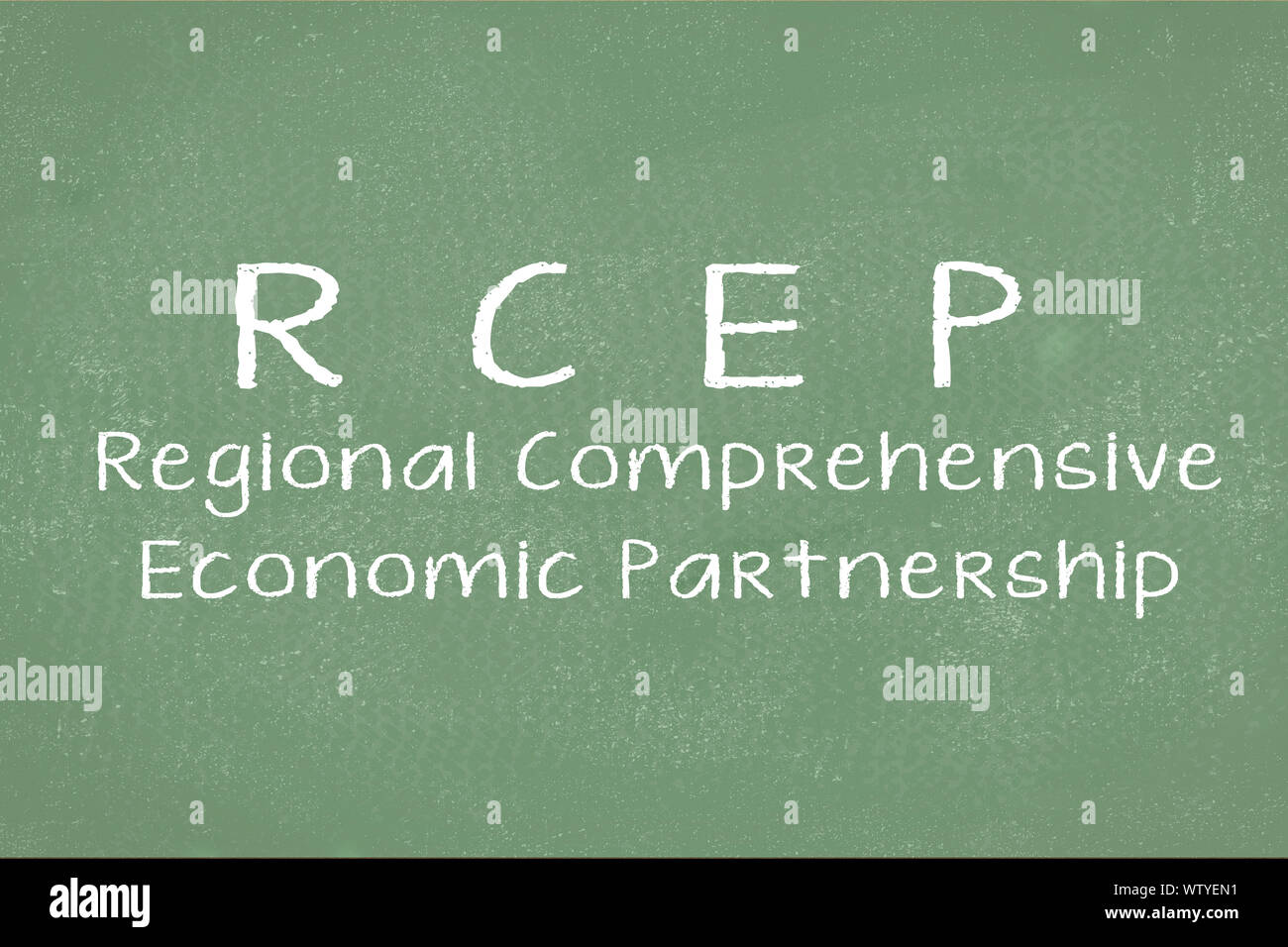 Conceptual business trade illustration with the words RCEP or regional comprehensive economic partnership. Stock Photo