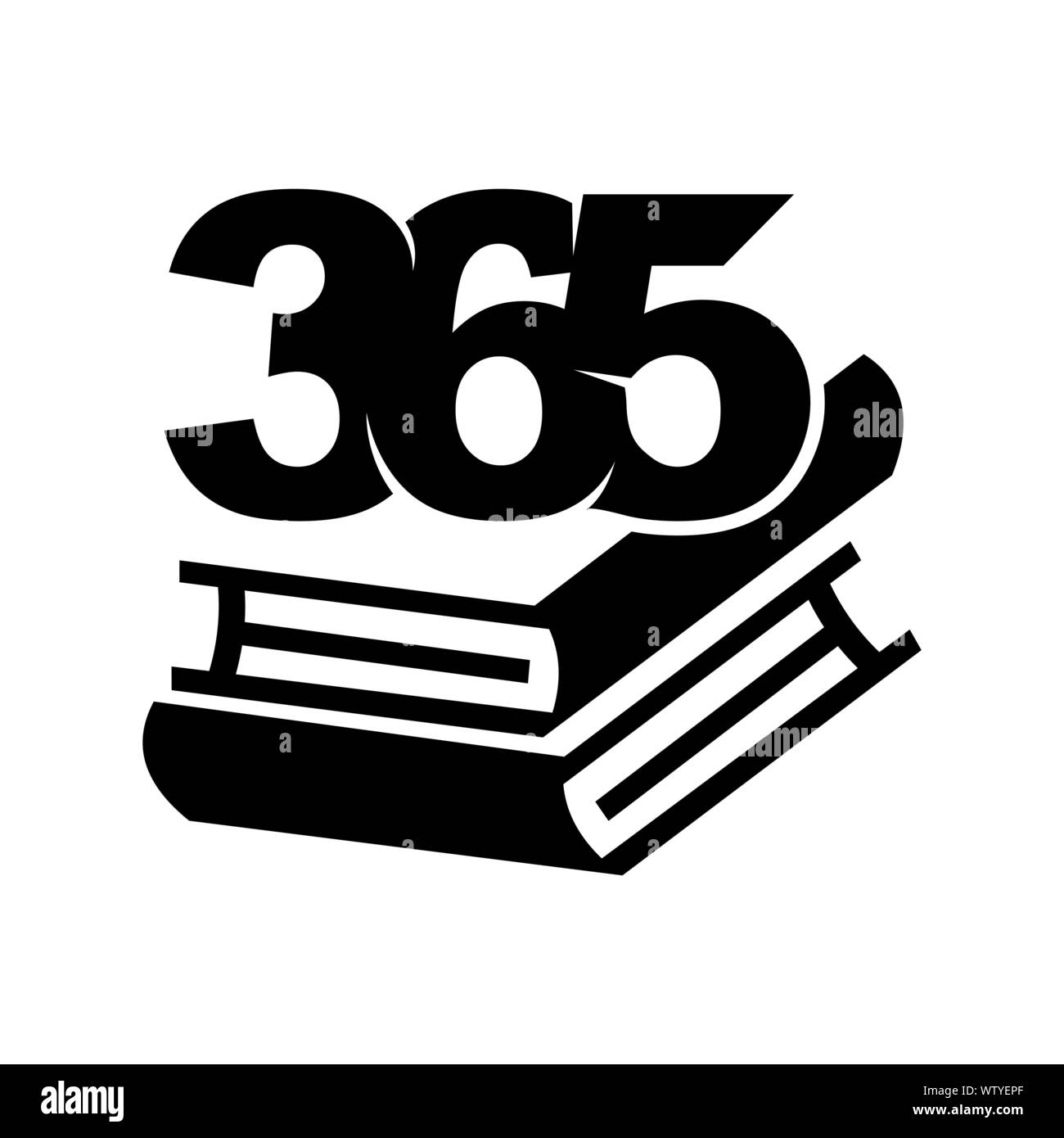 book stack 365 infinity logo icon design illustration black Stock Vector