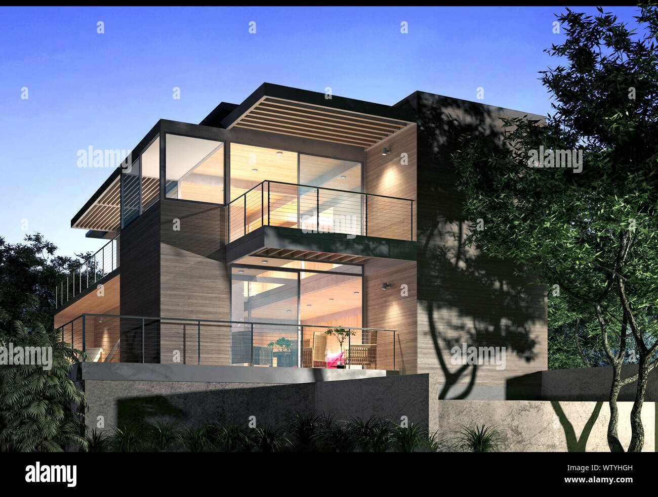 3d render. Building exterior Stock Photo - Alamy