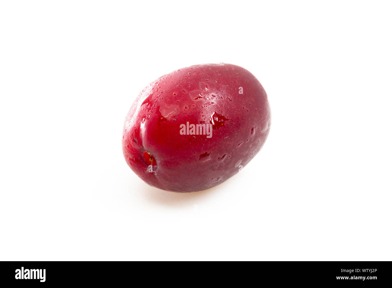 Cornus mas (Cornelian cherry) berries Stock Photo