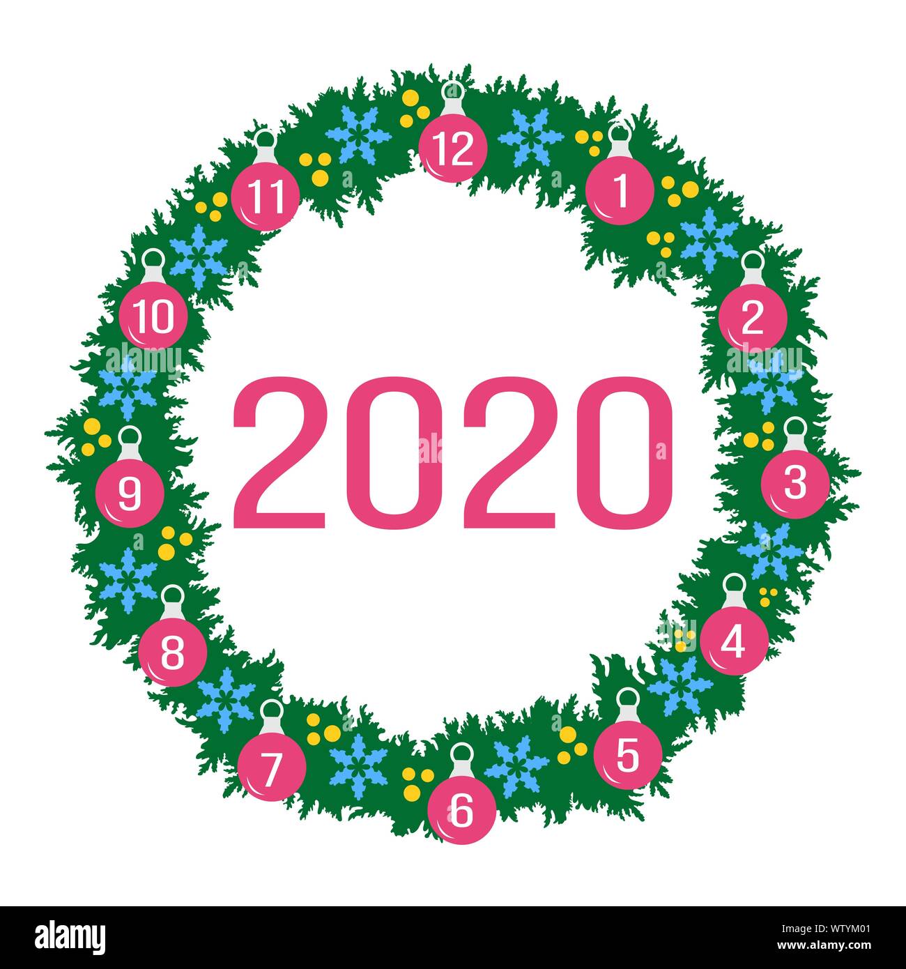 Happy New Year 2020, Merry Christmas vector illustration. Christmas ...