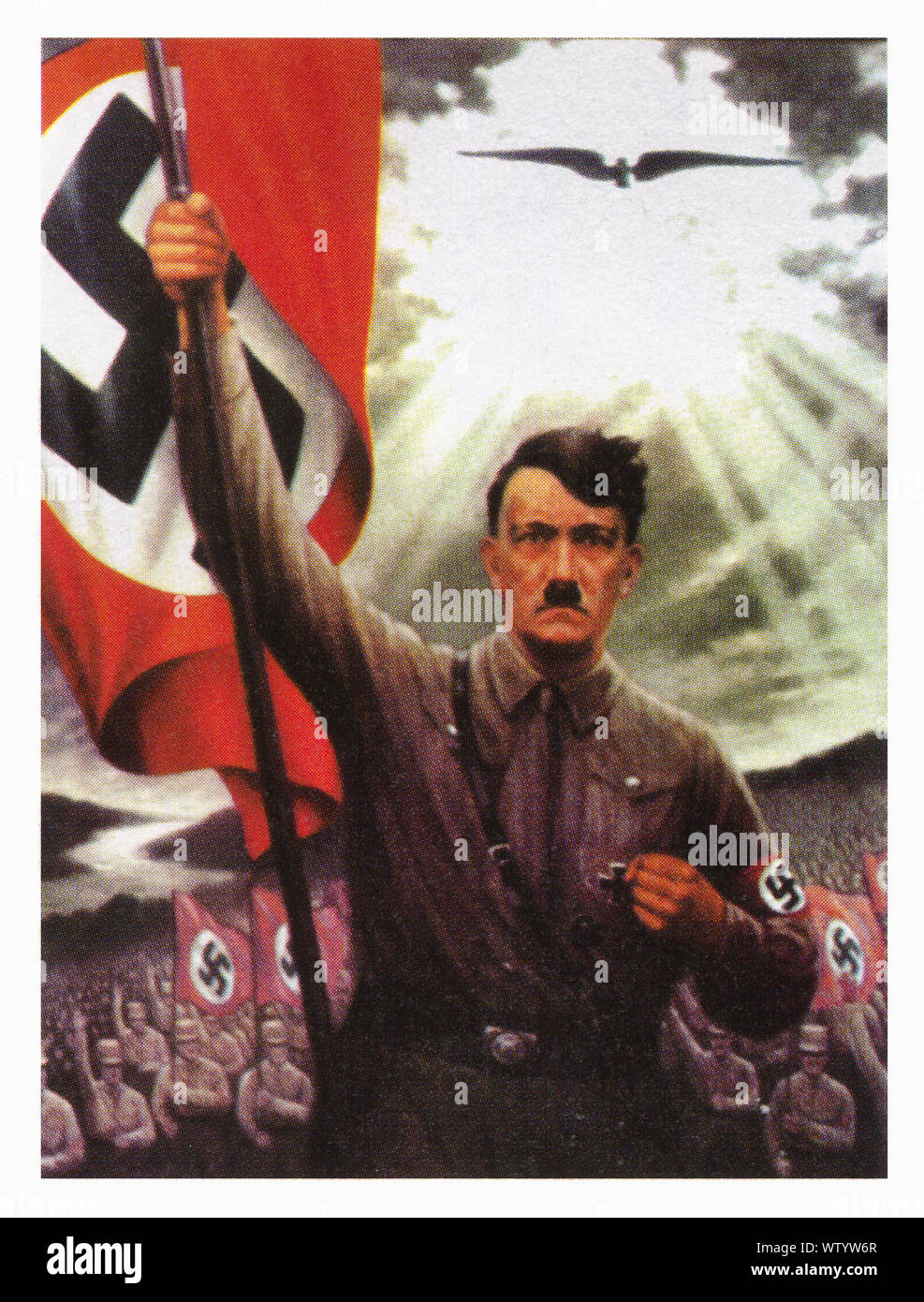 Adolf hitler on Nazi propaganda poster Stock Photo